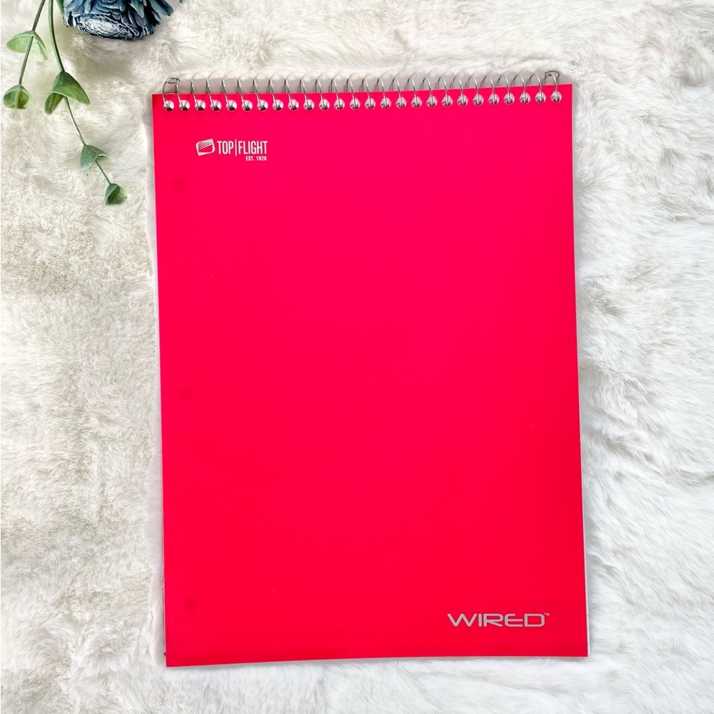New w:tags TOP FLIGHT WIRED 1 Subject 70 Sheet College Ruled Notebook 20lb paper